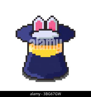 Pixel Art Rabbit im hat-Spiel-Asset-Design Stock Vektor