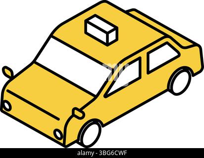 Fahrzeugsymbol, einfache und niedliche isometrische Linienzeichnung Symbol des Fahrerhauses, Vektorillustration Stock Vektor