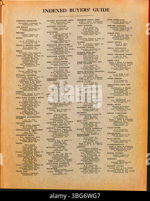 Der Indiana Construction Recorder vom 31. Mai 1919 ist die offizielle Publikation der Indiana Society of Architects. Es enthält Informationen über Bauverbände, Baumaterialien, Lieferungen, Werbung und vergebene Bauaufträge im ganzen Bundesstaat. Stockfoto