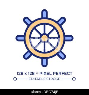 Helm Pixel Perfect Line Farbsymbol Stock Vektor