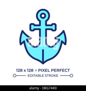 Symbol für perfekte Linie für Ankerpixel Stock Vektor