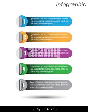 Infografiken mit Schritten und Optionen, Banner für Business-Design und Website-Vorlage. Stock Vektor
