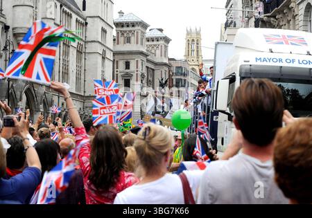 Atmosphäre bei der Olympic Celebration Parade 2012 in London - 10. September 2012 Stockfoto