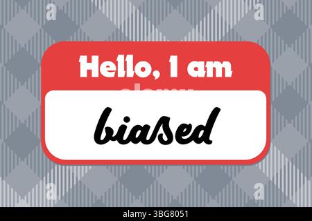 Illustration des verzerrten Konzepts. Kognitive Vorurteile in Entscheidungsprozessen und Gesellschaft. Stock Vektor