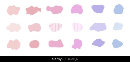 Abstrakte Kollektion in Form von flüssigen Blob. Set aus organischen Blob-Designelementen. Flaches Design. Stock Vektor