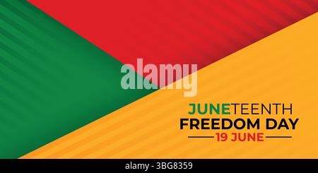 Tag Der Freiheit Am Junzehnten Tag. 19. Juni: Tag Der Afroamerikanischen Befreiung. Schwarz, rot und grün. Vektor Stock Vektor