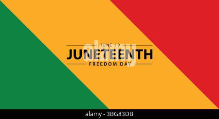 Juneteenth Unabhängigkeitstag. Tag der Freiheit oder Emanzipation. Jährlicher amerikanischer Feiertag, der am 19. Juni gefeiert wird. Afroamerikanische Geschichte und Erbe Stock Vektor