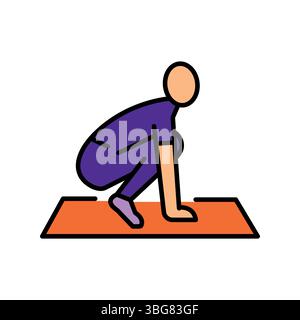 Frog springt das Farbliniensymbol für Digital- und Druckprojekte. Minimale bereinigte Symbole für Apps und Websites. Moderne, einfache Symbole für UI UX und Branding Stock Vektor