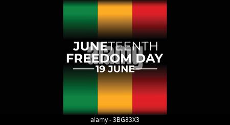 Juneteenth, Afroamerikanischer Unabhängigkeitstag, 19. Juni. Tag der Freiheit und Emanzipation Stock Vektor