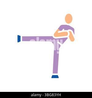 Farbiges, flaches Beintraining-Symbol für digitale und gedruckte Projekte. Minimale bereinigte Symbole für Apps und Websites. Moderne, einfache Symbole für UI UX und Branding Stock Vektor