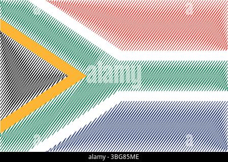 Tag Der Freiheit In Südafrika 27. April. Scribble Stil Südafrika Flagge Vektor Hintergrund. Poster, Karte, Banner. Stock Vektor
