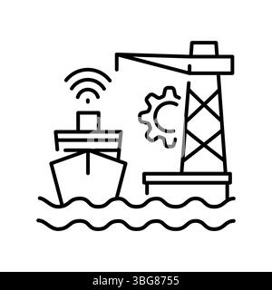 Schwarzes Symbol für die AI-Portverwaltung für digitale und gedruckte Projekte. Minimale bereinigte Symbole für Apps und Websites. Moderne, einfache Symbole für UI UX und Marke Stock Vektor