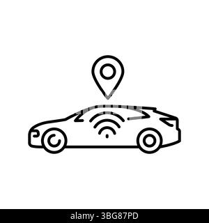 Intelligentes Parken mit schwarzer Linie für digitale und gedruckte Projekte. Minimale bereinigte Symbole für Apps und Websites. Moderne, einfache Symbole für UI UX und Branding Stock Vektor