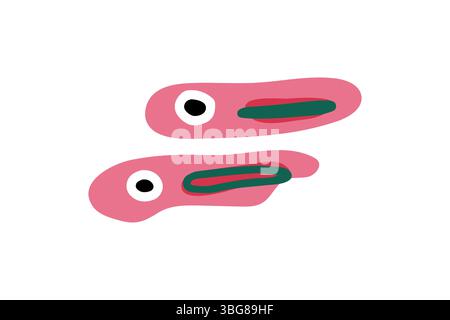 Abstrakte Rosa Cartoon Fish Fry Stock Vektor