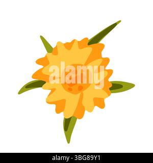 Zeichentricksymbol Gelb Orange Blume Stock Vektor
