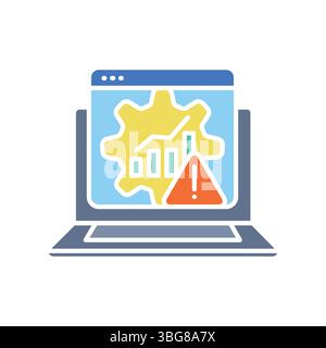 Fehlervorhersage System Farbflaches Symbol für Digital- und Druckprojekte. Minimale bereinigte Symbole für Apps und Websites. Moderne einfache Symbole für UI UX und Stock Vektor