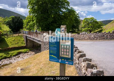 Hareden Waterworks Schild Lancashire Country England UK Forest of Bowland Ribble Valley Stockfoto