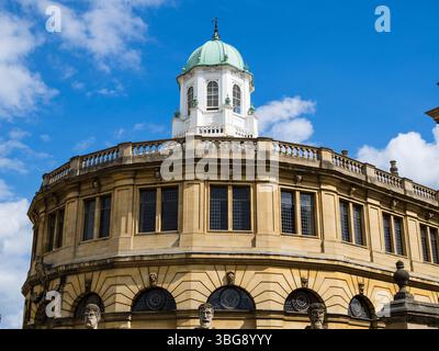 Das Sheldonian Theatre, entworfen von Christopher Wren, Oxford, Landmark, University of Oxford, Oxford, Oxfordshire, England, Großbritannien, GB. Stockfoto