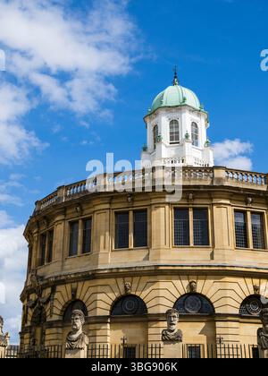 Das Sheldonian Theatre, entworfen von Christopher Wren, Oxford, Landmark, University of Oxford, Oxford, Oxfordshire, England, Großbritannien, GB. Stockfoto
