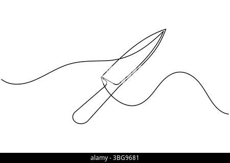 Messer durchgehende Linienzeichnung Illustration mit minimalistischem Stil für die Küche Stock Vektor