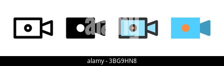 Symbolsatz für Videorecorder. Perfekt für Video-Apps oder Aufnahmewerkzeuge. Stock Vektor