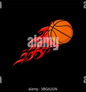 Flammender Basketballsport-Illustration Stock Vektor