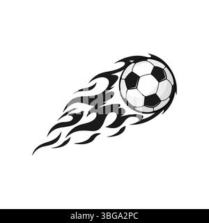 Flammende Fußball-Illustration Stock Vektor
