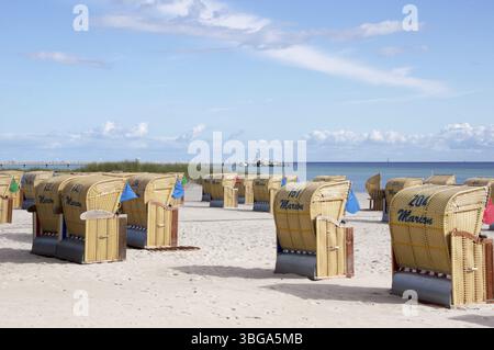 Strandatmosphäre im Ostseebad Groemitz, Deutschland, Europa Stockfoto
