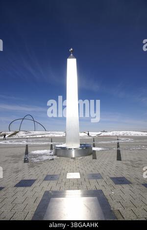 Obelisk und Horizontalobservatorium auf dem Lastenstapel Hoheward bei Herten, Deutschland, Europa Stockfoto