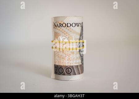 Polnische Währung - Zloty PLN, Banknoten zwei Hundert Stockfoto