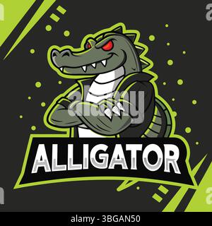 Alligator Mascot Gaming-Logo Stock Vektor
