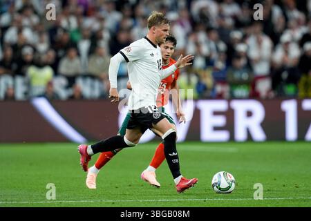 München, Deutschland. Juni 2025. Maximilian Mittelstadt (Deutschland) während des Halbfinalspiels der UEFA Nations League zwischen Deutschland und Portugal in der Allianz Arena München am 4. Juni 2025. Foto Goal Pix/Alamy Live News Stockfoto