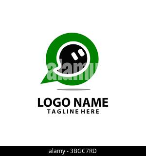 Talk Ghost Logo Design Vektor Stock Vektor