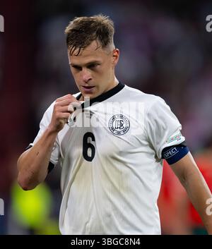 München, Deutschland. Juni 2025. Fußball: Nationalliga A, Deutschland - Portugal, Play-off-Runde, Halbfinale in der Münchner Fußballarena. Joshua Kimmich aus Deutschland in Aktion. Quelle: Sven Hoppe/dpa/Alamy Live News Stockfoto