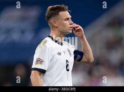 München, Deutschland. Juni 2025. Fußball: Nationalliga A, Deutschland - Portugal, Play-off-Runde, Halbfinale in der Münchner Fußballarena. Joshua Kimmich aus Deutschland in Aktion. Quelle: Sven Hoppe/dpa/Alamy Live News Stockfoto