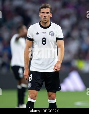 München, Deutschland. Juni 2025. Fußball: Nationalliga A, Deutschland - Portugal, Play-off-Runde, Halbfinale in der Münchner Fußballarena. Leon Goretzka aus Deutschland in Aktion. Quelle: Sven Hoppe/dpa/Alamy Live News Stockfoto