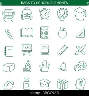 Back-to-School-Symbole und -Elemente Stock Vektor