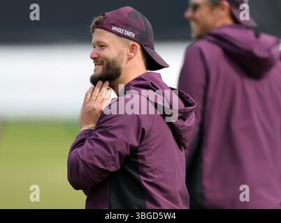 Englands Ben Duckett während einer Netzsitzung am Seat Unique Riverside, Chester-le-Street. Bilddatum: Donnerstag, 5. Juni 2025. Stockfoto