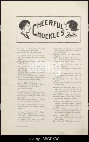 Diese Seite aus dem Jahrbuch „Crest-View-Point“ 1929 zeigt Fotos von Schülern, Informationen zu Lehrkräften und Details zu Schulaktivitäten. Die Crestview School wurde 1915 gegründet und 1926 erweitert und 2009 in Indianola Informal School umbenannt. Stockfoto