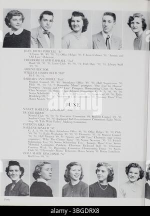 Das Jahrbuch der South High School 1951, The Lens, enthält historische Aufzeichnungen über den Betrieb der Schule und die Auswirkungen ihrer Gebäudeänderungen. Das Barrett-Gebäude, benannt nach dem ersten Direktor C.S. Barrett, wurde 2006 geschlossen und 2013 nach der Renovierung des Ann Street-Gebäudes verkauft. Stockfoto