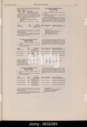 Dieser Teil des Columbus City Bulletins von 1981 enthält die Beratungen des stadtrates, Verordnungen, Beschlüsse, Aktualisierungen des öffentlichen Dienstes sowie Aktivitäten des Kaufrats und der Stadtverwaltung. Stockfoto