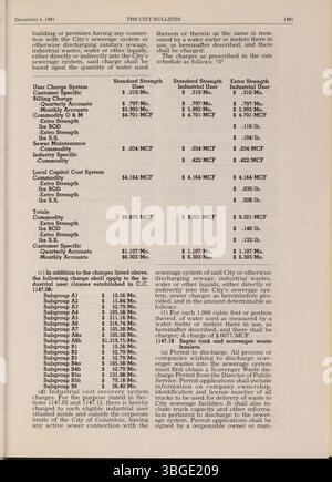 Das Columbus City Bulletin Teil 2 von 1981 enthält die Verfahren der Stadt, Verordnungen, Beschlüsse, Aktualisierungen des öffentlichen Dienstes, Ausschreibungsanzeigen, und Departmentaktionen für die Stadt. Stockfoto