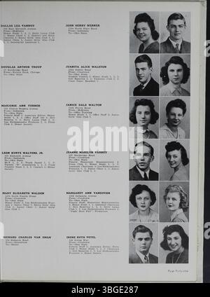 Das Jahrbuch der North High School 1942 mit dem Titel The Memory Book beleuchtet das architektonische Erbe und die Bildungsgeschichte der Schule. Das ursprüngliche Gebäude, entworfen von Frank L. Packard, wurde 1924 durch eine neue Einrichtung an der 100 East Arcadia Avenue ersetzt. Die Columbus International High School wurde 2012 gegründet, nachdem sie seit ihrer Gründung 1893 bis zu ihrer Schließung 1979 als öffentliche High School diente. Stockfoto