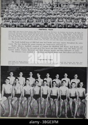 Das Jahrbuch der North High School 1953, das Memory Book, dokumentiert die reiche Geschichte der Schule. Direktor Charles D. Everett leitete die Schule seit 1893 über 35 Jahren. Die North High School, die zwischen 1892 und 1893 an der 100 West 4th Avenue gebaut wurde, wurde 1924 durch ein neueres Gebäude an der 100 East Arcadia Avenue ersetzt. Diese Einrichtung wurde 2012 Teil der Columbus International High School und diente den Klassen 7 bis 12. Stockfoto
