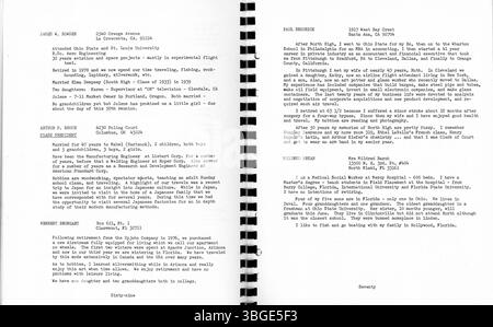 Das Heft des 50. Klassentreffens der North High School aus dem Jahr 1982 enthält Fotos und Briefe von Klassenkameraden der Klasse 1932. Die ursprüngliche North High School, die 1892-3 in der 100 West 4th Avenue gebaut wurde, wurde von dem Architekten Frank L. Packard entworfen. Die Schule wurde 1924 ersetzt und ein neues Gebäude an der 100 East Arcadia Avenue eröffnet. Sie wurde 1979 wegen der abnehmenden Einschreibung geschlossen und 2012 als Columbus International High School wieder eröffnet. Stockfoto