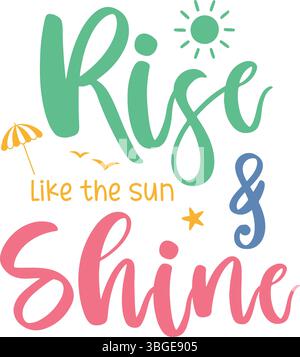 Sommer-SVG-Design, Sommer-Strand-Design, Sommer-Zitate SVG-Designs, lustige Sommer-Zitate SVG-Cut-Dateien, Sommer-Zitate T-Shirt-Designs. Stock Vektor