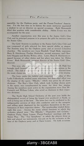 Die Ausgabe 1922 des Polaris Annual enthält historische Details über die 1893 gegründete North High School. Das erste Gebäude, ein Gebäude im romanischen Stil, das von Frank L. Packard entworfen wurde, befand sich an der 100 West 4th Avenue. Das Gebäude wurde 1924 durch ein neues Gebäude an der 100 East Arcadia Avenue ersetzt. Die North High School wurde 1979 wegen der abnehmenden Einschreibung geschlossen, aber 2012 als Columbus International High School wieder eröffnet. Das Columbus Board of Education kaufte im Dezember 1921 Land zur Expansion. Stockfoto