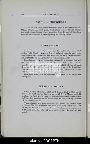 Gleicher Inhalt wie Datensatz-ID 443718. Doppelter Eintrag aus dem Jahrbuch der North High School 1920 mit dem Titel The Polaris Annual. Stockfoto