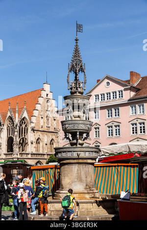 Marienbrunnen Brunnen am Altstadtmarkt, Braunschweig (Braunschweig), Niedersachsen, Deutschland. Marienbrunnen auf dem Altstadtmarkt, Braunschweig, N Stockfoto