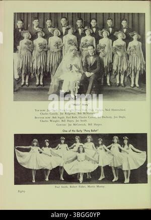 Das ist das Jahrbuch 1956 für die Aquinas College High School. Das Gebäude der Aquinas College High School wurde vom Columbus Technical Institute gekauft und später in Aquinas Hall am Columbus State Community College umbenannt. Stockfoto